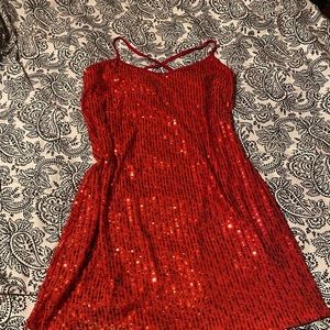 Sexy maxi dress Sequence red